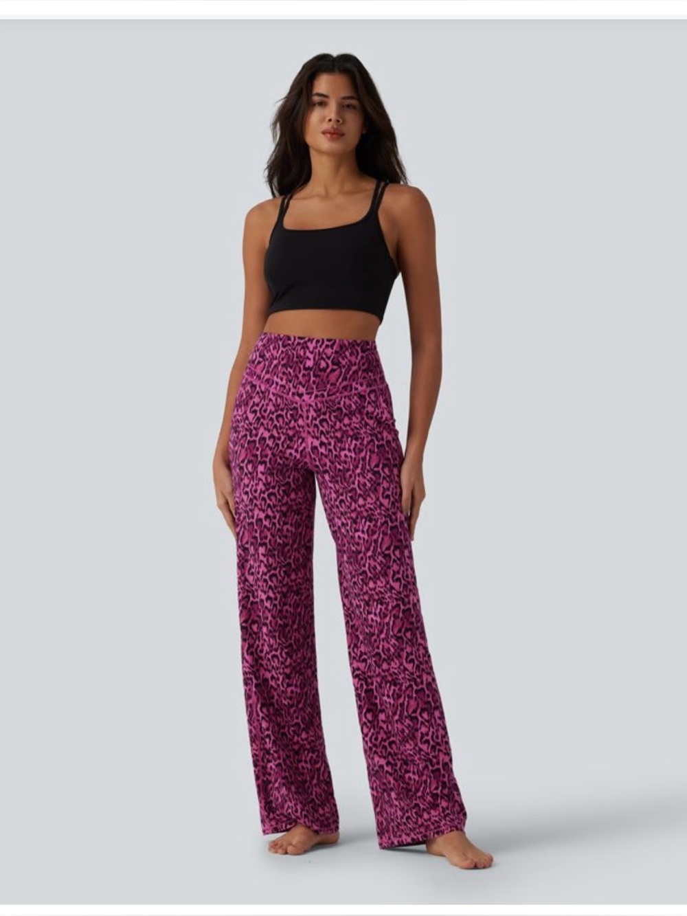 Halara Black & Fuscia Animal Print Leggings